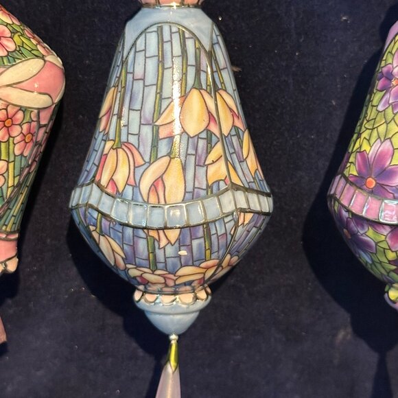 Bradford Exchange Era Of Louis Tiffany Heirloom Porcelain Ornament Collection - Picture 4 of 9